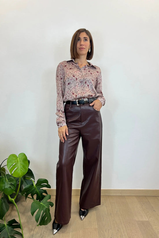 camicia fiori lilla