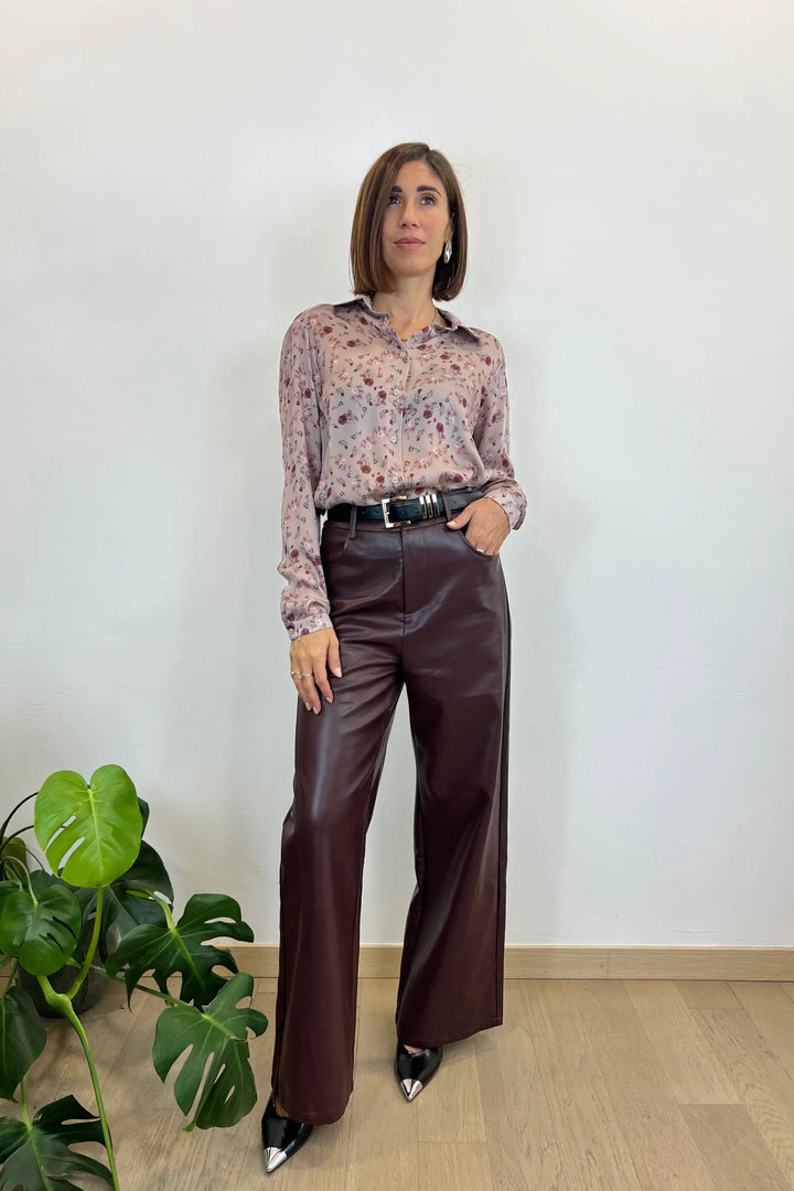 camicia fiori lilla